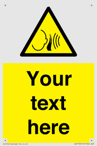 Custom warning sudden loud noise